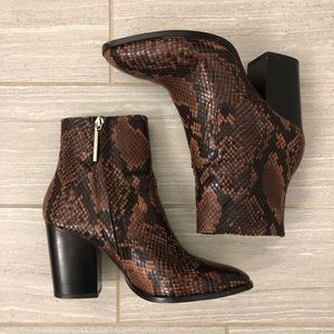 zara snakeskin booties
